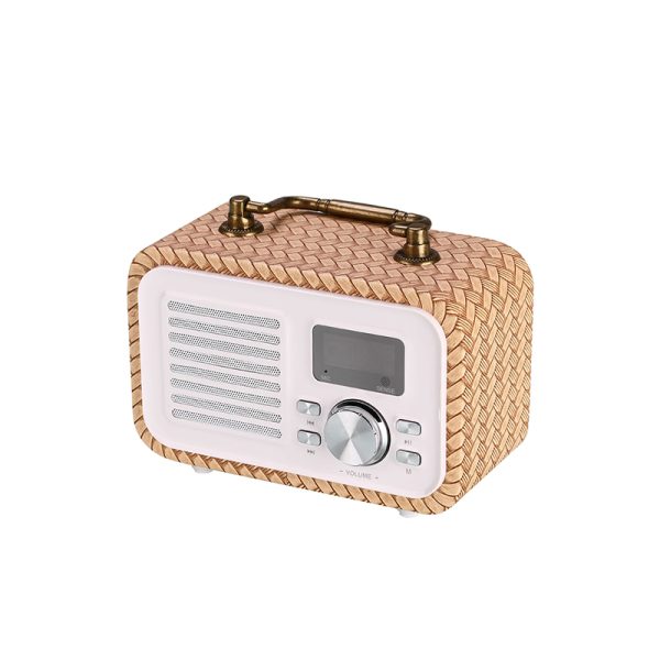 BL11 Altoparlante Bluetooth in legno con motivo intrecciato