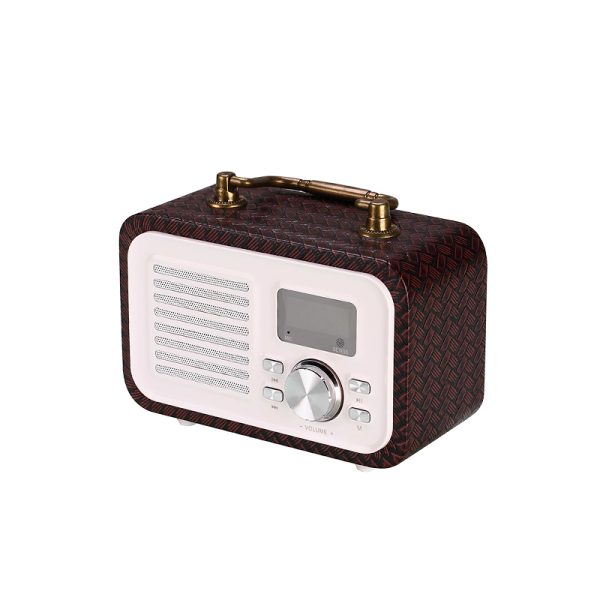 BL12 Altoparlante Bluetooth in legno con motivo intrecciato